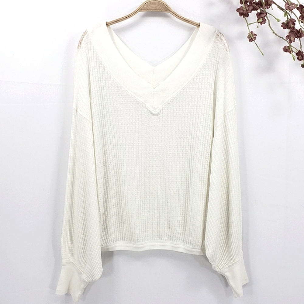 NEW Free People We The Free South Side Thermal Top in white sz XS - Picture 6 of 12